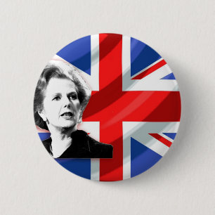 Bóton Redondo 5.08cm Margaret Thatcher Union Jack