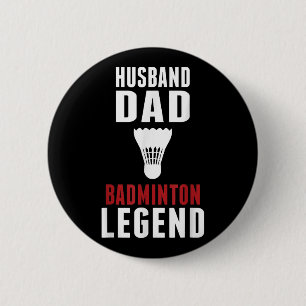 Bóton Redondo 5.08cm Marido Pai Esportes de Badminton Engraçado Amante 