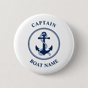 Bóton Redondo 5.08cm Marinho Azul de Ancoragem Náutica Capitão Bat