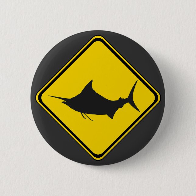 Bóton Redondo 5.08cm Marlin Azul Cruzando! (Frente)