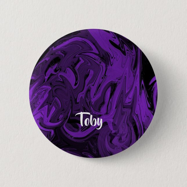 Bóton Redondo 5.08cm Mármore roxo e preto polido (Frente)