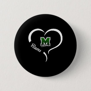 Bóton Redondo 5.08cm Marshfield Rams Logotipo Half Heart Slogan Hs