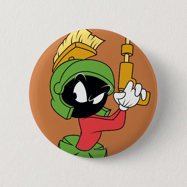 Bóton Redondo 5.08cm MARVIN MARTIAN™ Pronto Com Laser (Frente)