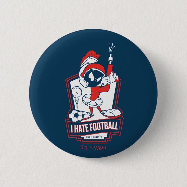 Bóton Redondo 5.08cm MARVIN THE MARTIAN™ "I Hate Football" Graphic (Frente)