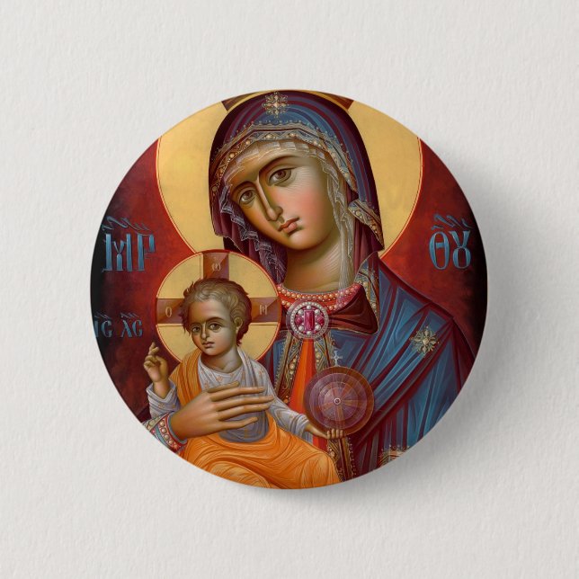 Bóton Redondo 5.08cm Mary - THEOTOKOS (Frente)
