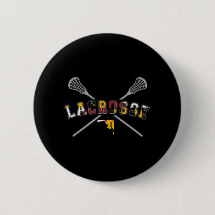 Bóton Redondo 5.08cm Maryland Flag Lacrosse Boys Mens College LAX Stic