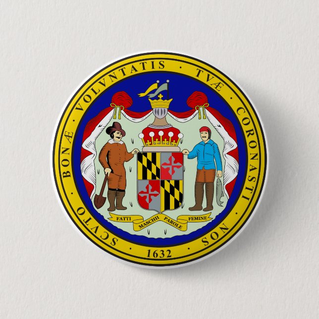 Bóton Redondo 5.08cm Maryland State Seal (Frente)
