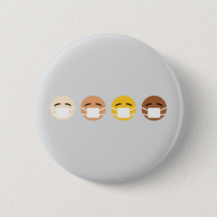 Bóton Redondo 5.08cm Máscara de Emoji Faces para Cima COVID