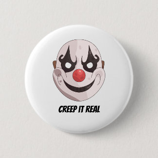 Bóton Redondo 5.08cm Máscara de Palhaço Assustador Creepy Clown Hallowe