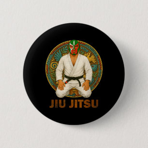 Bóton Redondo 5.08cm Máscara Mexicana de Jiu Jitsu em Estilo Antigo Luc