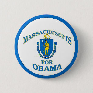 Bóton Redondo 5.08cm MASSACHUSETTS PARA o botão de OBAMA