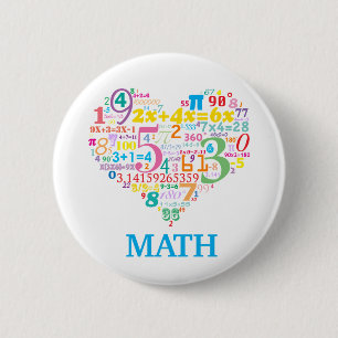 Bóton Redondo 5.08cm Matemática do Coração