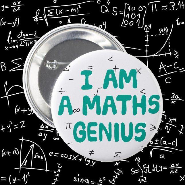 Bóton Redondo 5.08cm Matemática do gênio da crachá (Maths genius)