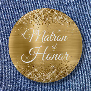 Bóton Redondo 5.08cm Matéria de Honra e Glittery Gold Foil