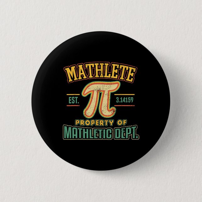 Bóton Redondo 5.08cm Mathlete Mathletic Department Pi 3.14 Math Calculu (Frente)