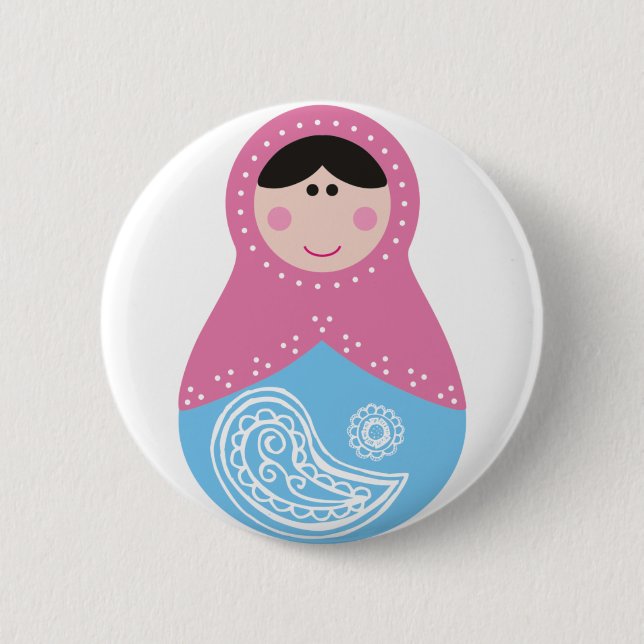 Bóton Redondo 5.08cm Matrioska pasley spring (Frente)