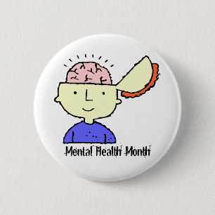 Bóton Redondo 5.08cm May is Mental Health Expõe Brain