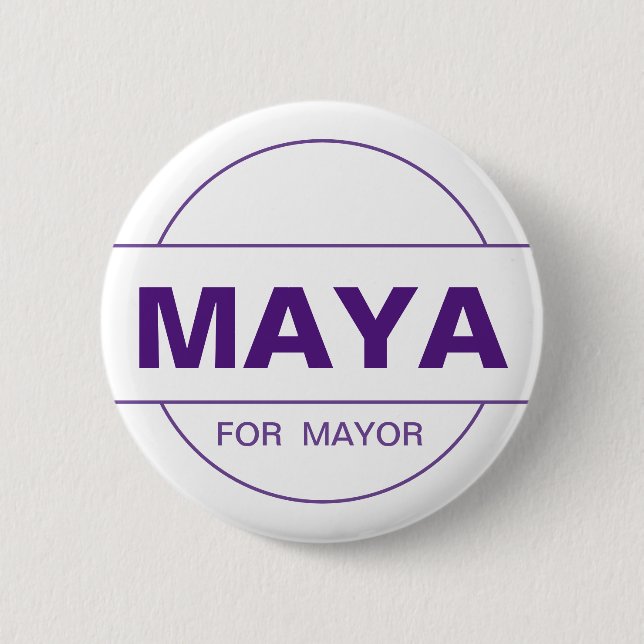 Bóton Redondo 5.08cm Maya Wiley para o prefeito de Nova Iorque em 2021 (Frente)