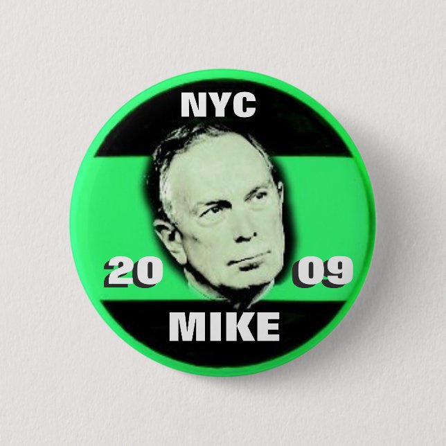 Bóton Redondo 5.08cm Mayor 2009 Bloomberg Pin (Frente)