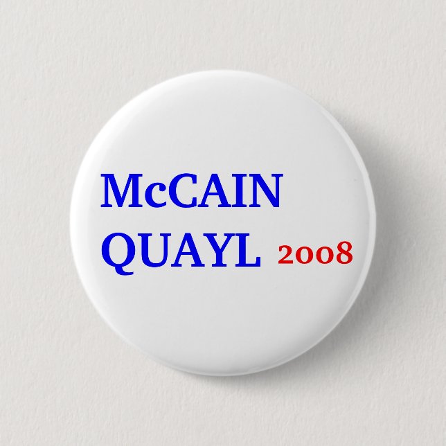 Bóton Redondo 5.08cm McCAIN QUAYL 2008 (Frente)