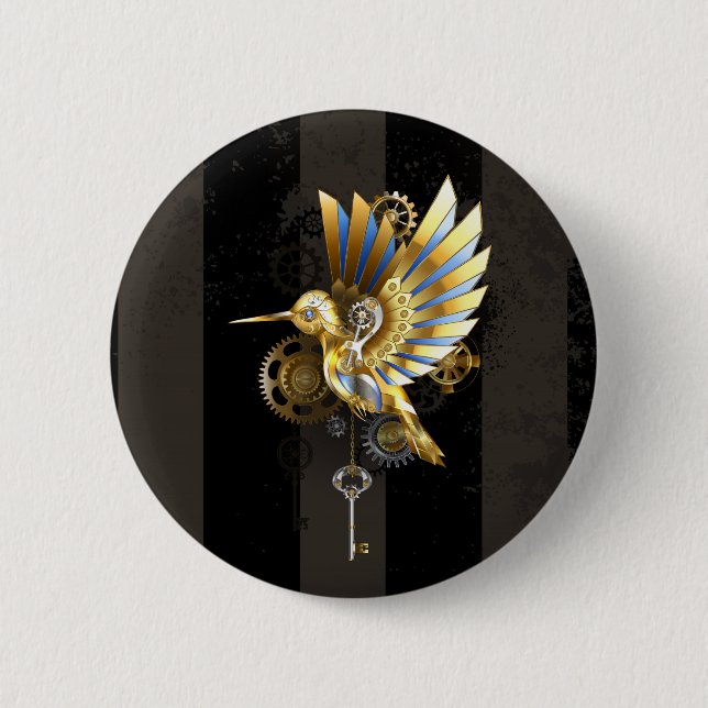 Bóton Redondo 5.08cm Mechanical Hummingbird (Frente)