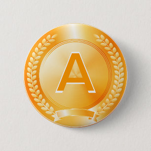 Bóton Redondo 5.08cm Medalha de honra Dourado