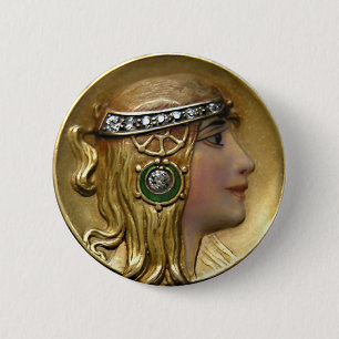 Bóton Redondo 5.08cm Medalhão Art Nouveau