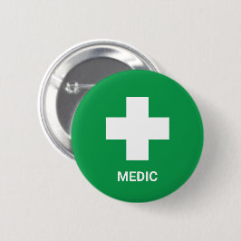Bóton Redondo 5.08cm MEDIC & Primeiros Socorros, Cruz, Ambulância, Médi