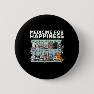 Bóton Redondo 5.08cm Medicina para Felicidade Semana de Gatos