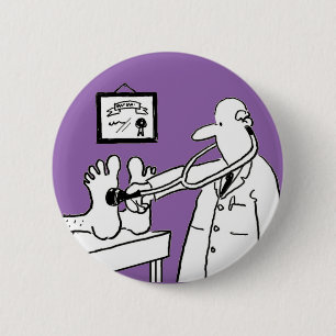 Bóton Redondo 5.08cm Médico com Stetoscope Verificando Pés