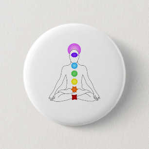 Bóton Redondo 5.08cm Meditação Espiritual Chakra Yoga T-Shirt