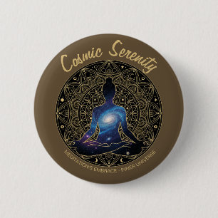 Bóton Redondo 5.08cm Meditação Serenidade Cósmica – Mandala da Galáxia