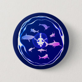 Bóton Redondo 5.08cm Meditação Submarina | Nadar Com Tubarões