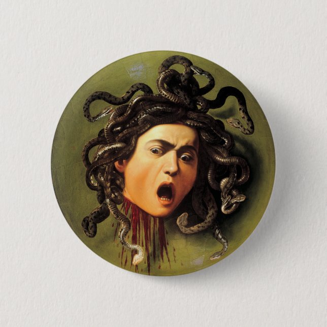 Bóton Redondo 5.08cm Medusa, Caravaggio (Frente)
