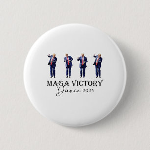 Bóton Redondo 5.08cm Mega Victory Dance Trump 2024 47th Presidente