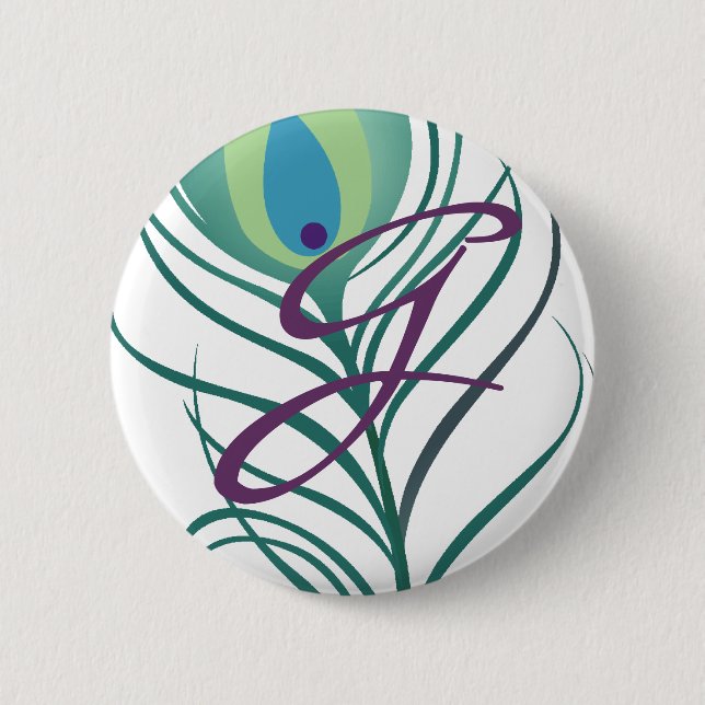 Bóton Redondo 5.08cm Meia-Pavão Elegante (Frente)