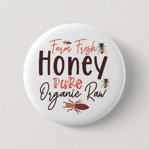 Bóton Redondo 5.08cm Mel Fresco fazenda Pura E Biológica - Abelha