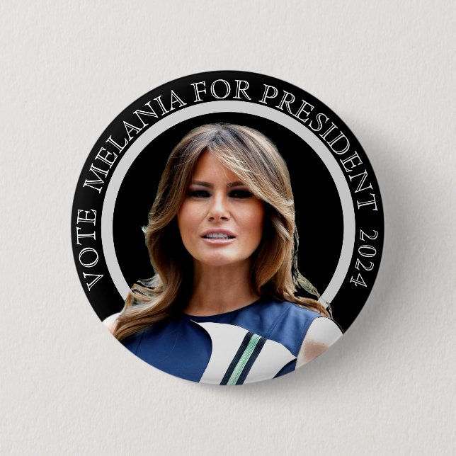 Bóton Redondo 5.08cm Melania para o Presidente 2024 (Frente)