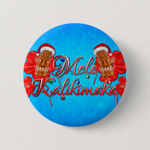 Bóton Redondo 5.08cm Mele Kalikimaka Tiki