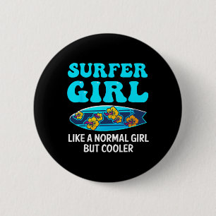 Bóton Redondo 5.08cm Melhor Arte de Surf para Garotas Mulheres Praia Su