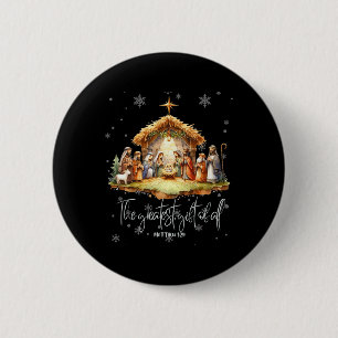 Bóton Redondo 5.08cm Melhor Cena de Natividade Jesus Legal de Natal Chr