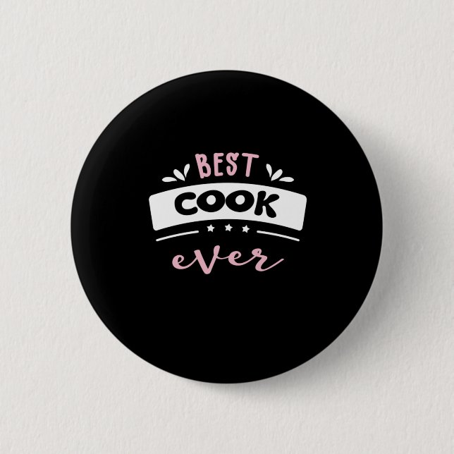 Bóton Redondo 5.08cm Melhor Cook Alguma Vez Ideia De Presente (Frente)