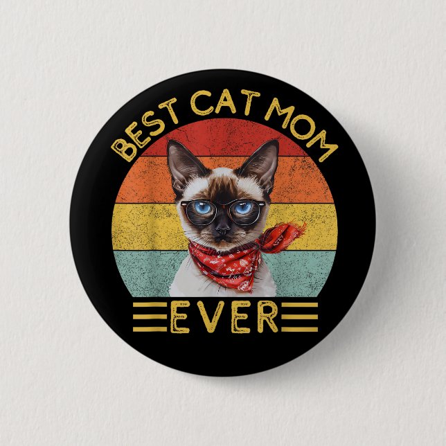 Bóton Redondo 5.08cm Melhor Mãe De Gato (Frente)