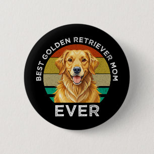 Bóton Redondo 5.08cm Melhor Mãe de Golden Retriever de Todos os Tempos