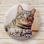 Bóton Redondo 5.08cm Melhor Pai De Gato De Foto Personalizada De Pet Mo<br><div class="desc">Este design simples e clássico é composto por tipografia serif e adiciona uma foto personalizada</div>