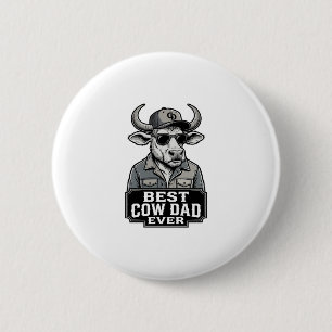 Bóton Redondo 5.08cm Melhor Pai Vaca de Todos os Tempos Design de Gravu
