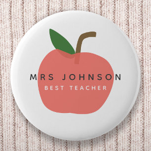 Bóton Redondo 5.08cm Melhor Professor  Nome Moderno Da Apple Cute Fun S