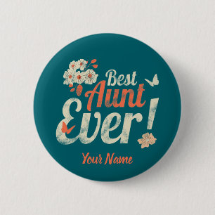 Bóton Redondo 5.08cm Melhor Tia Ever Vintage Tia Aniversário Madrinha