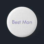 Bóton Redondo 5.08cm Melhores Botões de casamento Violetas<br><div class="desc">Melhores botões de casamento de tulipas violeta com texto personalizável</div>