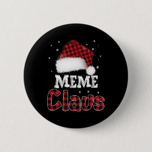 Bóton Redondo 5.08cm Meme Claus Christmas Red Xadrez Pajama Match